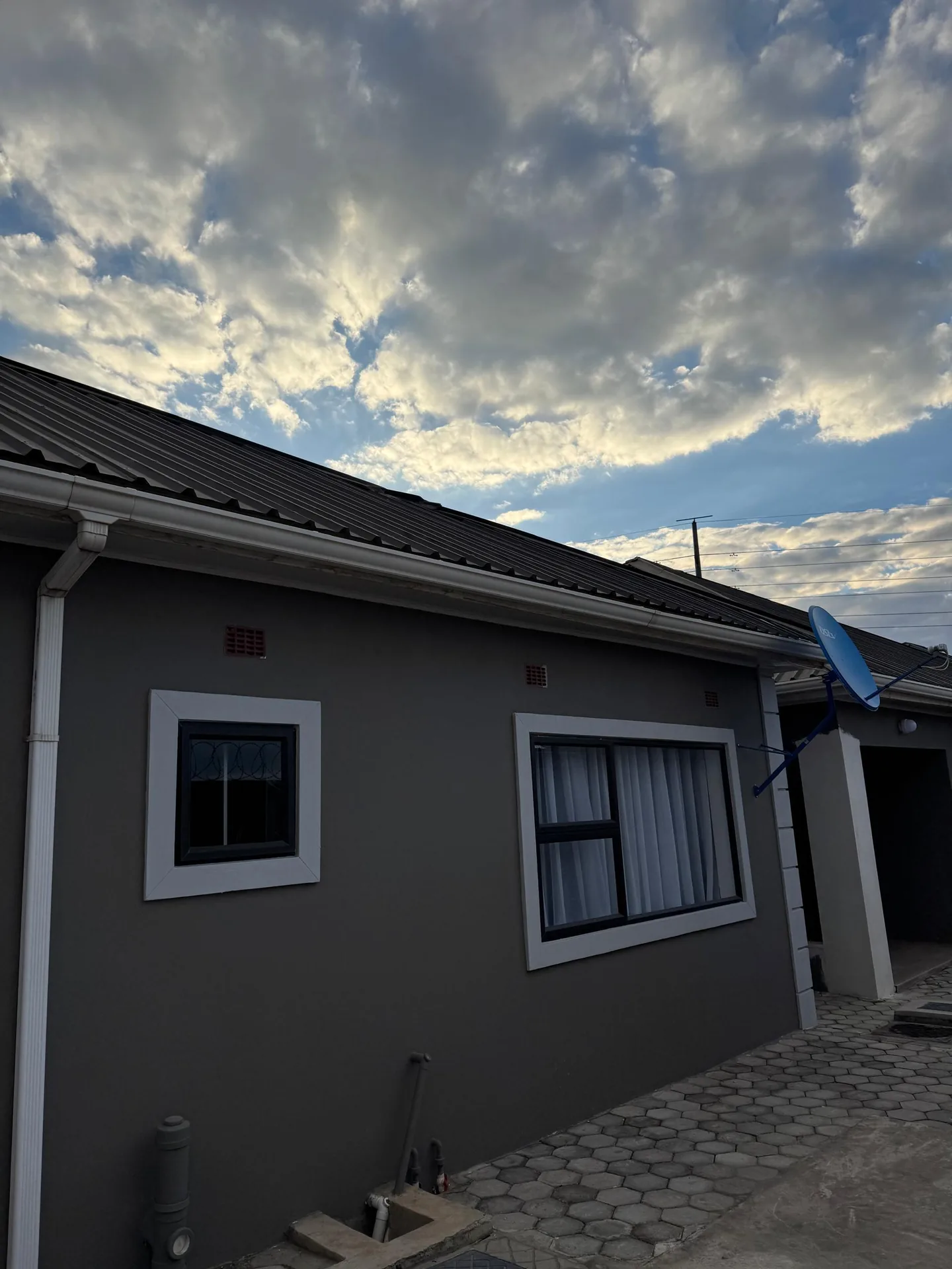 Exterior of the apartment building