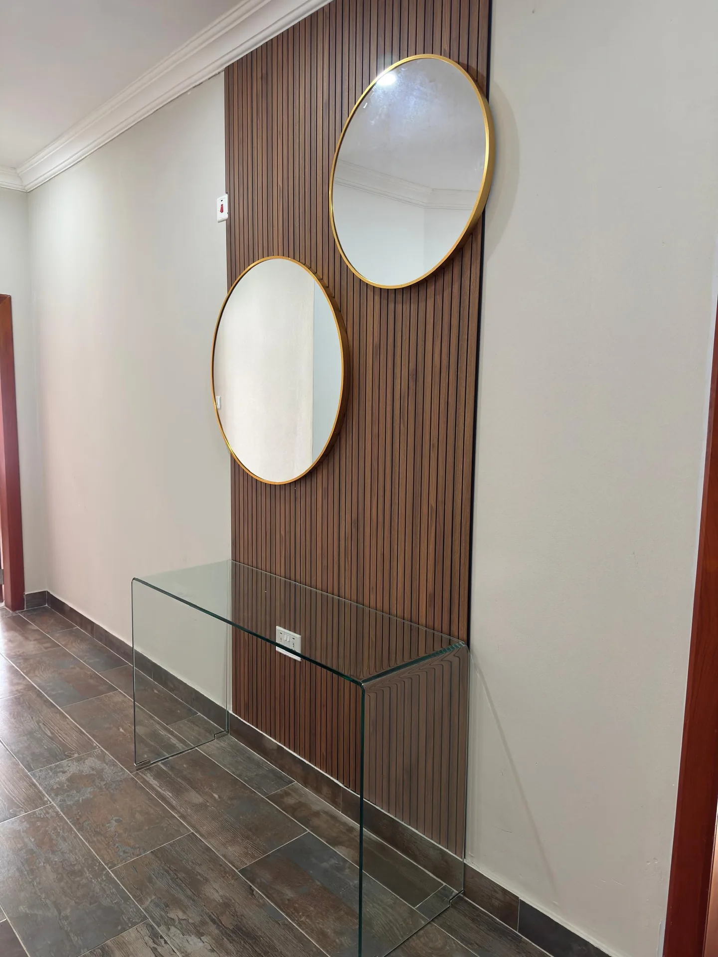 Entry hallway with mirrors